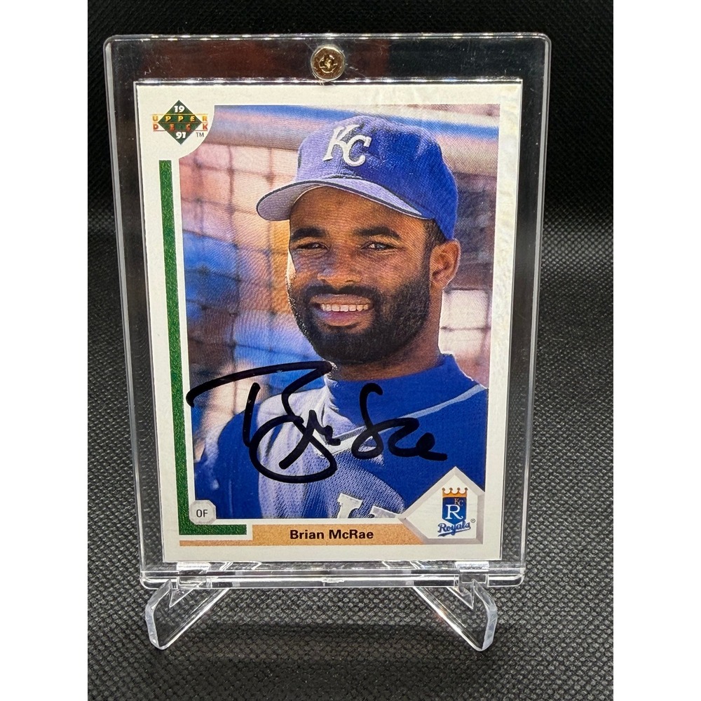 1991 Upper Deck Brian McRae Kansas City Royals Signed Autograph Card 543